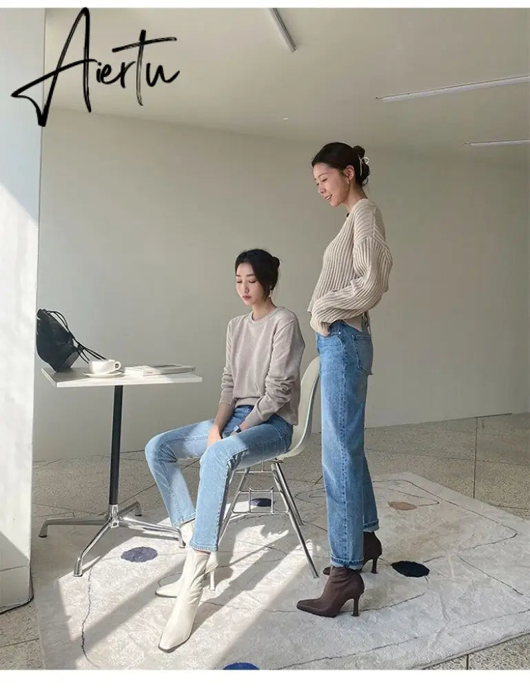 Aiertu Black Women Ankle Boots Woman Thin High Heel Fashion Pointed Toe Zipper Winter Women's Shoes Leather White Short Booties Aiertu