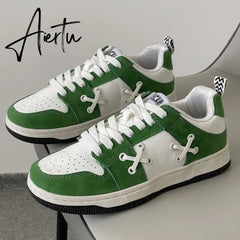 Aiertu Brand Lace Up Women Sneakers Zapatillas Mujer Light Flat Shoes Ladies Outdoor Casual Color Matching Luxury Vulcanize Shoes Women Aiertu