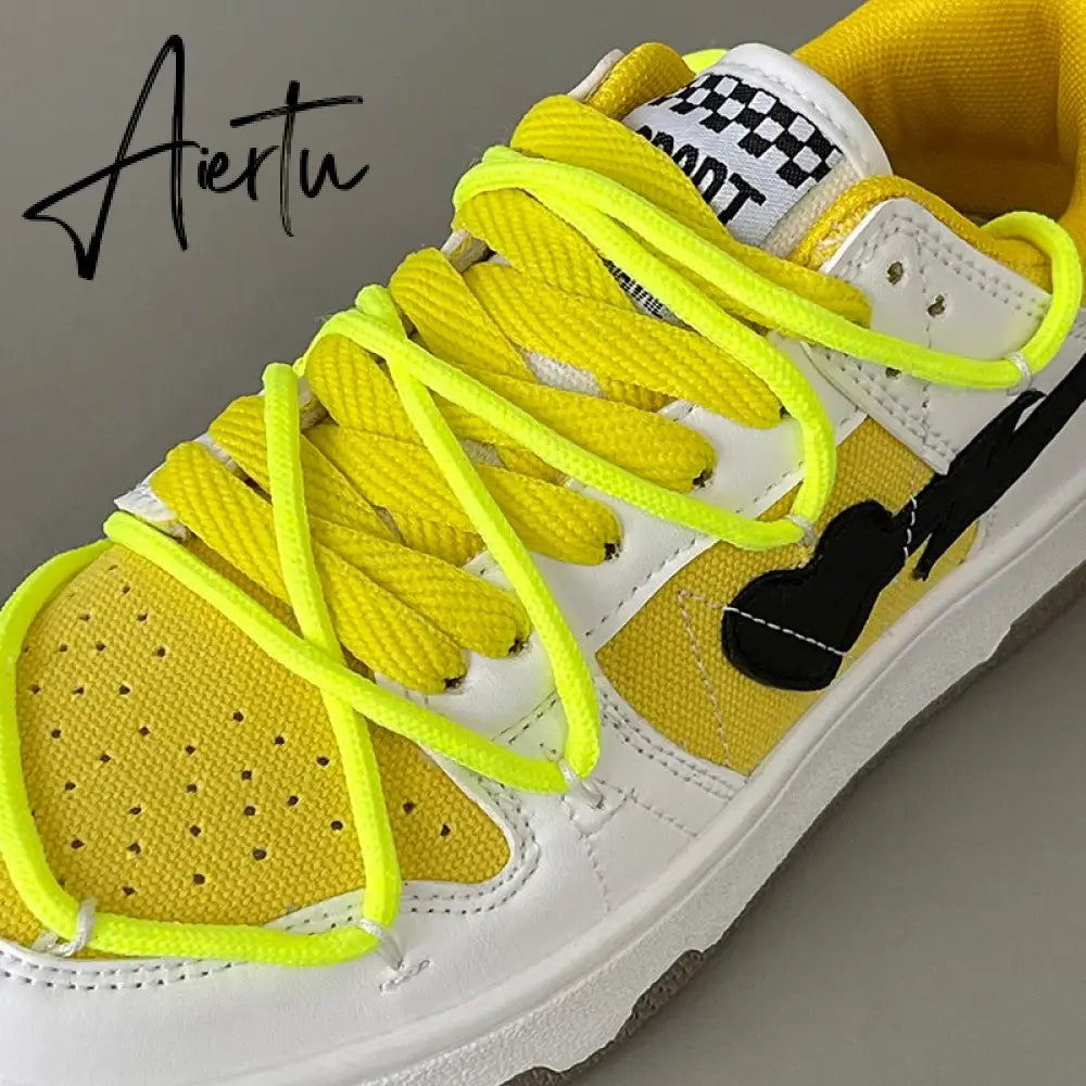 Aiertu Brand Lace Up Women Sneakers Zapatillas Mujer Light Flat Shoes Ladies Outdoor Casual Color Matching Luxury Vulcanize Shoes Women Aiertu