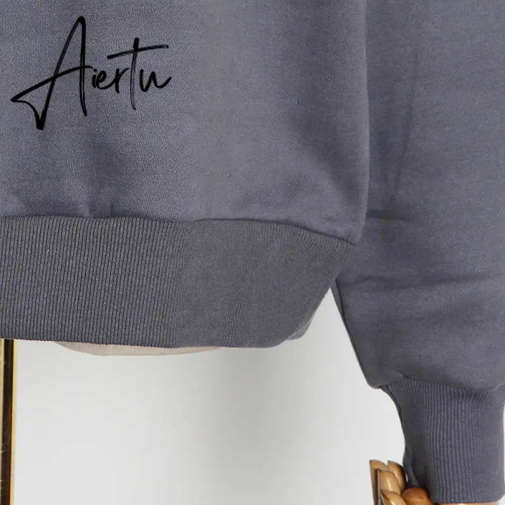 Aiertu  Casual Solid Sweatshirt For Women Hooded Collar Long Sleeve Hollow Out Minimalist Sweatshirts Female Fashion Fall Aiertu