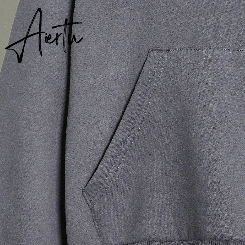 Aiertu  Casual Solid Sweatshirt For Women Hooded Collar Long Sleeve Hollow Out Minimalist Sweatshirts Female Fashion Fall Aiertu
