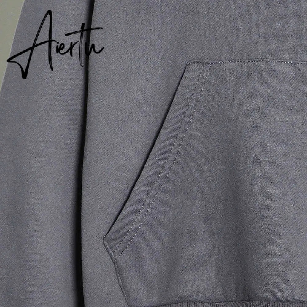 Aiertu  Casual Solid Sweatshirt For Women Hooded Collar Long Sleeve Hollow Out Minimalist Sweatshirts Female Fashion Fall Aiertu