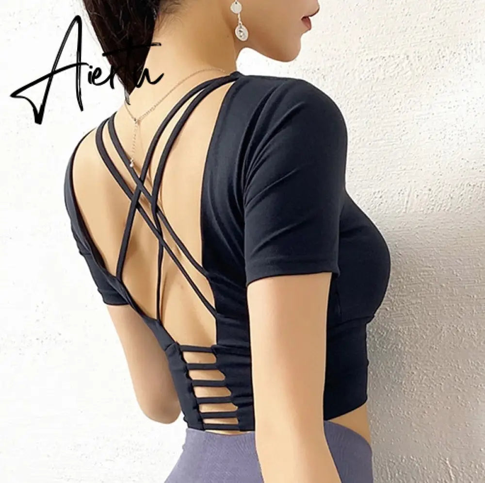 Aiertu  Cloud Hide Sexy Sports Bra Women Fitness Long Sleeve Underwear Blouse Push Up Yoga Crop Top Running Gym Shirt Winter Activewear Aiertu