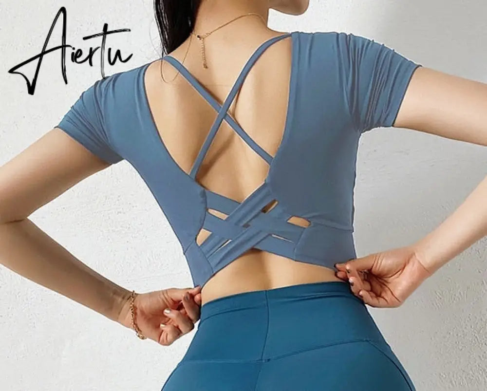 Aiertu  Cloud Hide Sexy Sports Bra Women Fitness Long Sleeve Underwear Blouse Push Up Yoga Crop Top Running Gym Shirt Winter Activewear Aiertu