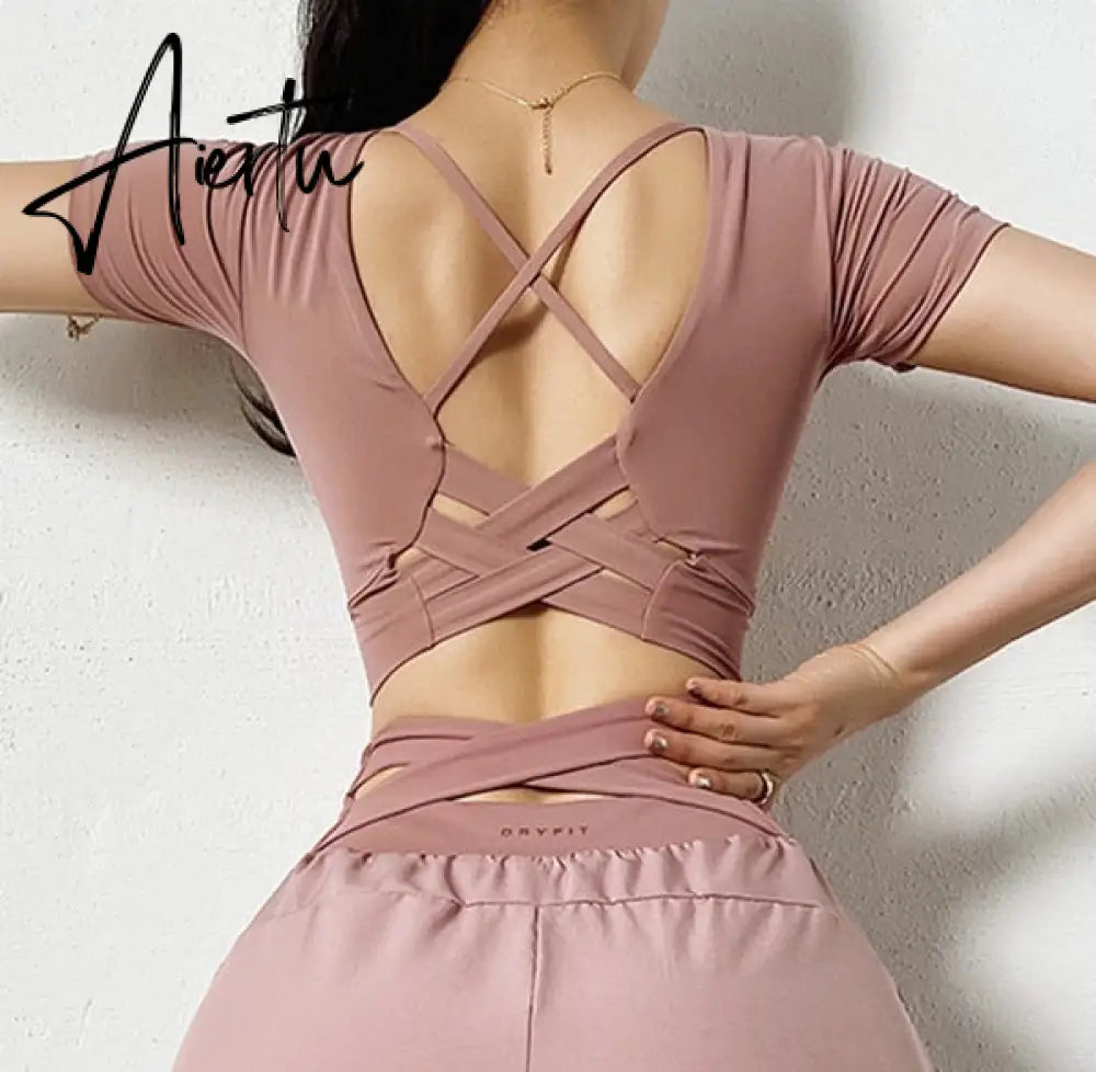 Aiertu  Cloud Hide Sexy Sports Bra Women Fitness Long Sleeve Underwear Blouse Push Up Yoga Crop Top Running Gym Shirt Winter Activewear Aiertu