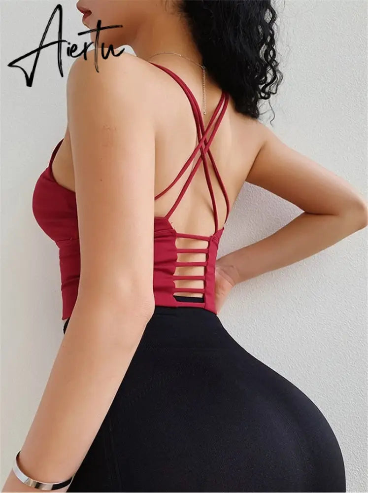 Aiertu  Cloud Hide Sexy Sports Bra Women Fitness Long Sleeve Underwear Blouse Push Up Yoga Crop Top Running Gym Shirt Winter Activewear Aiertu