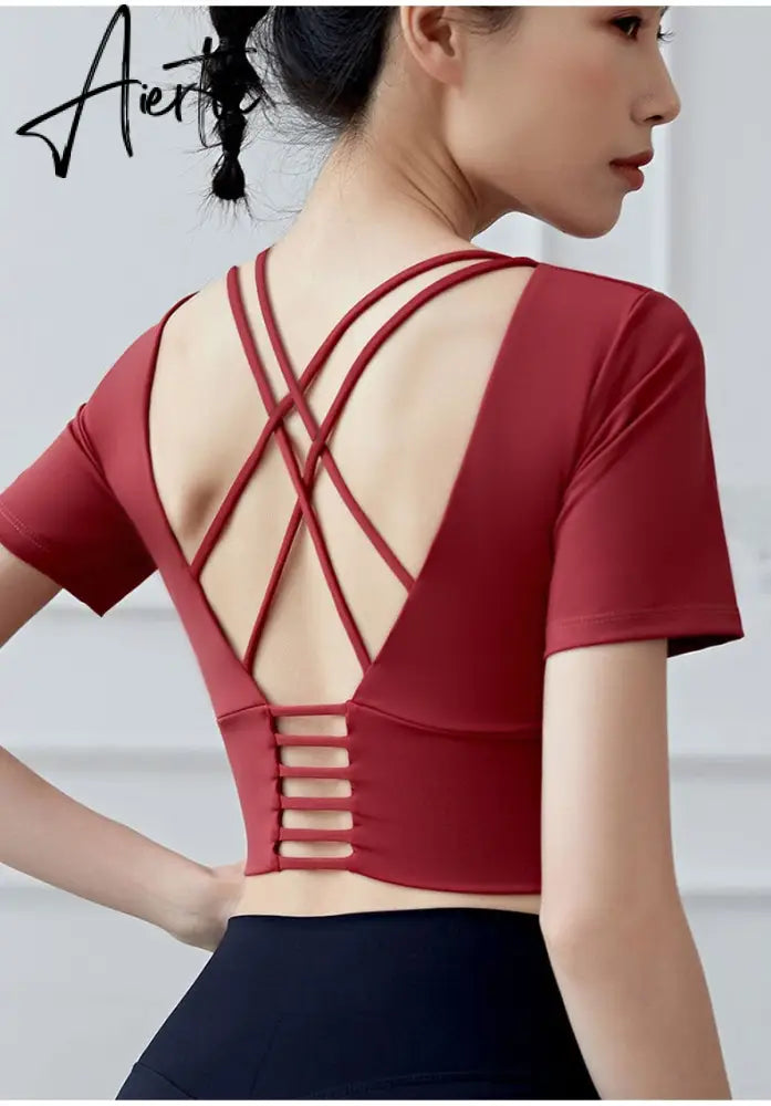 Aiertu  Cloud Hide Sexy Sports Bra Women Fitness Long Sleeve Underwear Blouse Push Up Yoga Crop Top Running Gym Shirt Winter Activewear Aiertu