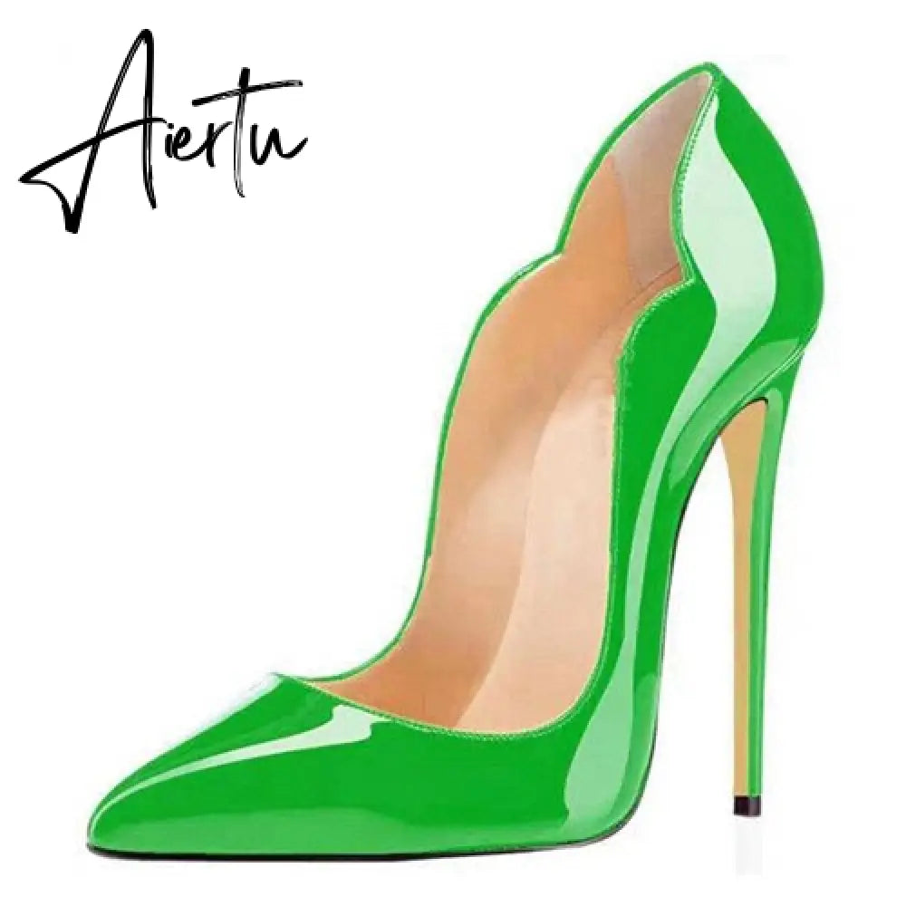 Aiertu Concise shoes plus size 45 pointed toe 12cm high stiletto heels 10cm 8cm shallow fashion classic women pumps Aiertu