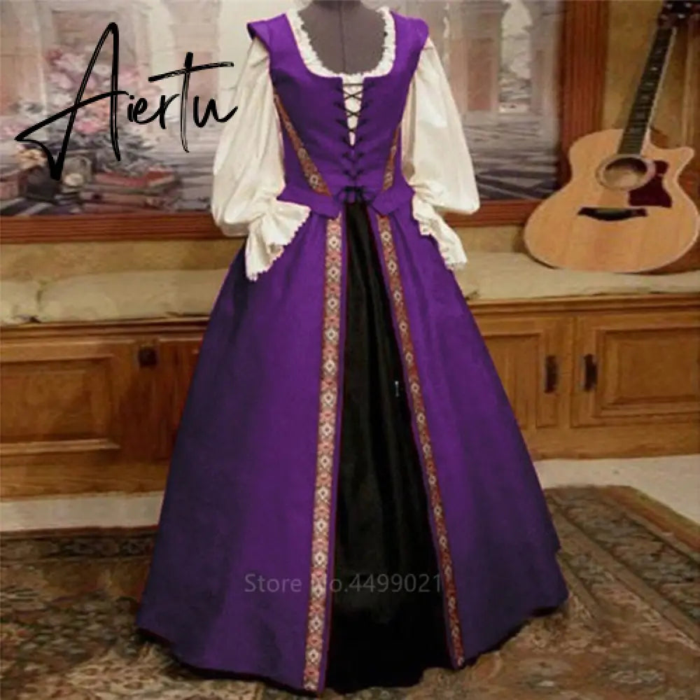 Aiertu  Cosplay Medieval Renaissance Gown Robe Victoria Palace Princess Dress Halloween Carnival Party Costumes for Women Adult Costumes Aiertu