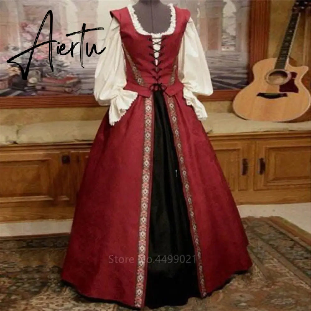Aiertu  Cosplay Medieval Renaissance Gown Robe Victoria Palace Princess Dress Halloween Carnival Party Costumes for Women Adult Costumes Aiertu
