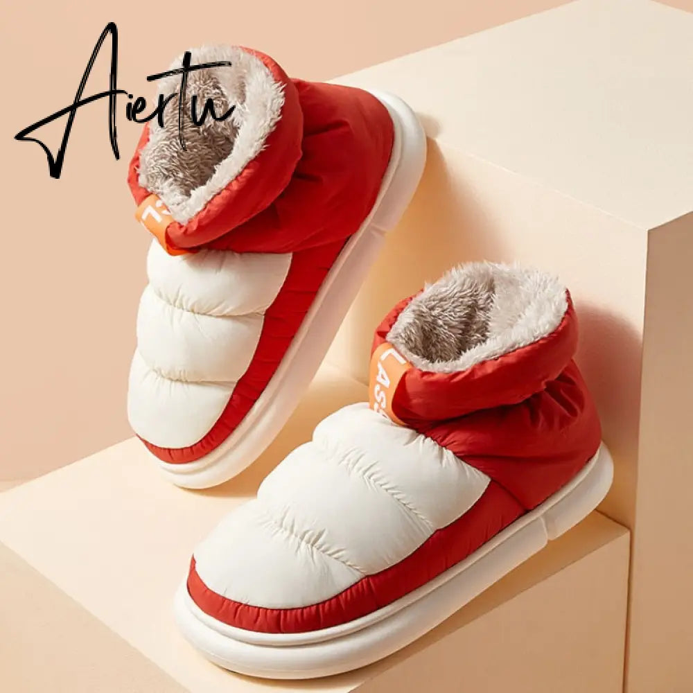 Aiertu Cute Plush Cotton Shoes Female Winter Boots Outdoor Non-slip Light Down Leisure Women's Snow Boot Platform Keep Warm Footwear Aiertu