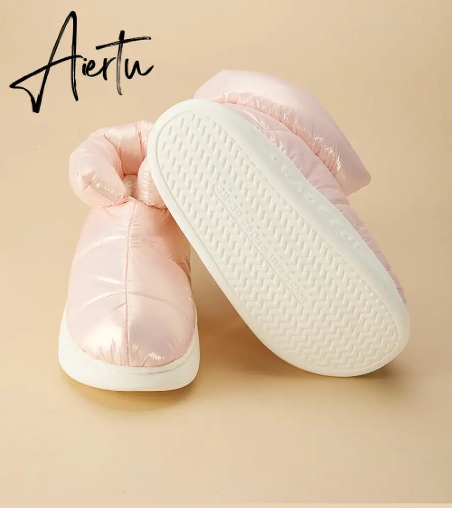 Aiertu Cute Plush Cotton Shoes Female Winter Boots Outdoor Non-slip Light Down Leisure Women's Snow Boot Platform Keep Warm Footwear Aiertu