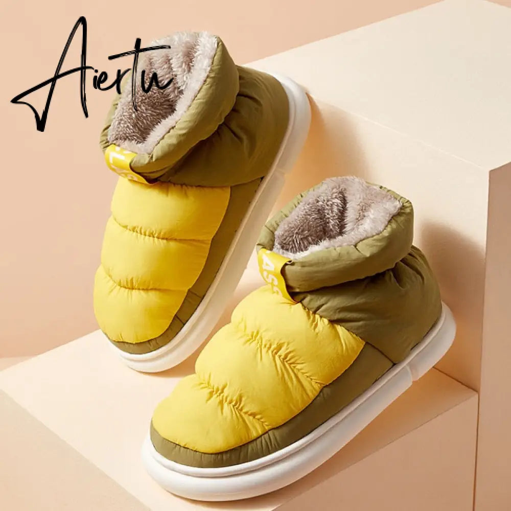 Aiertu Cute Plush Cotton Shoes Female Winter Boots Outdoor Non-slip Light Down Leisure Women's Snow Boot Platform Keep Warm Footwear Aiertu