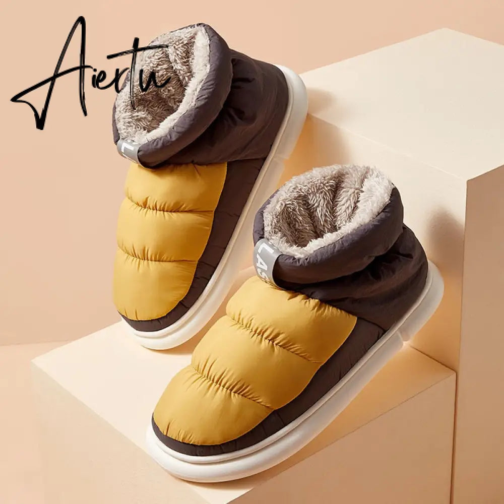 Aiertu Cute Plush Cotton Shoes Female Winter Boots Outdoor Non-slip Light Down Leisure Women's Snow Boot Platform Keep Warm Footwear Aiertu
