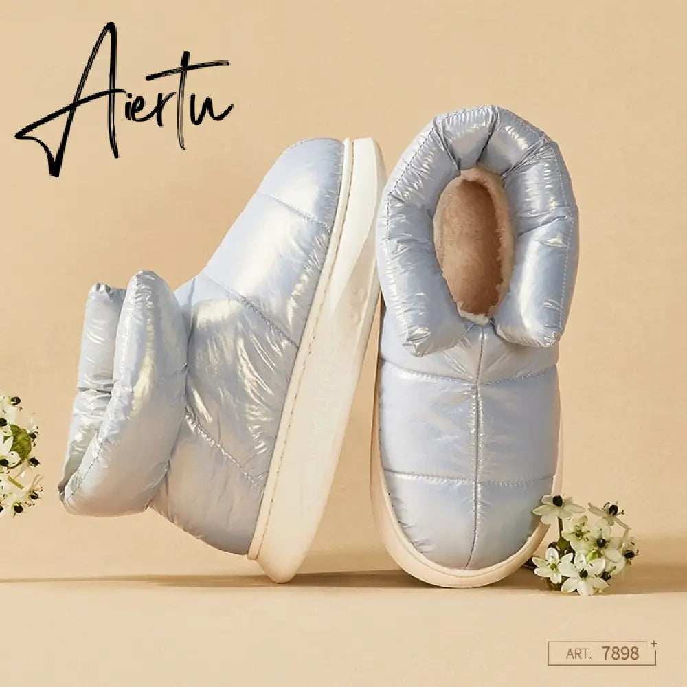 Aiertu Cute Plush Cotton Shoes Female Winter Boots Outdoor Non-slip Light Down Leisure Women's Snow Boot Platform Keep Warm Footwear Aiertu