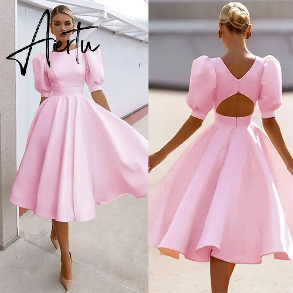 Aiertu  Elegant White Dresses For Women Clothes Summer Backless Sexy Dress Party And Wedding Fashion Lady Black Dress Femme Vestido Aiertu