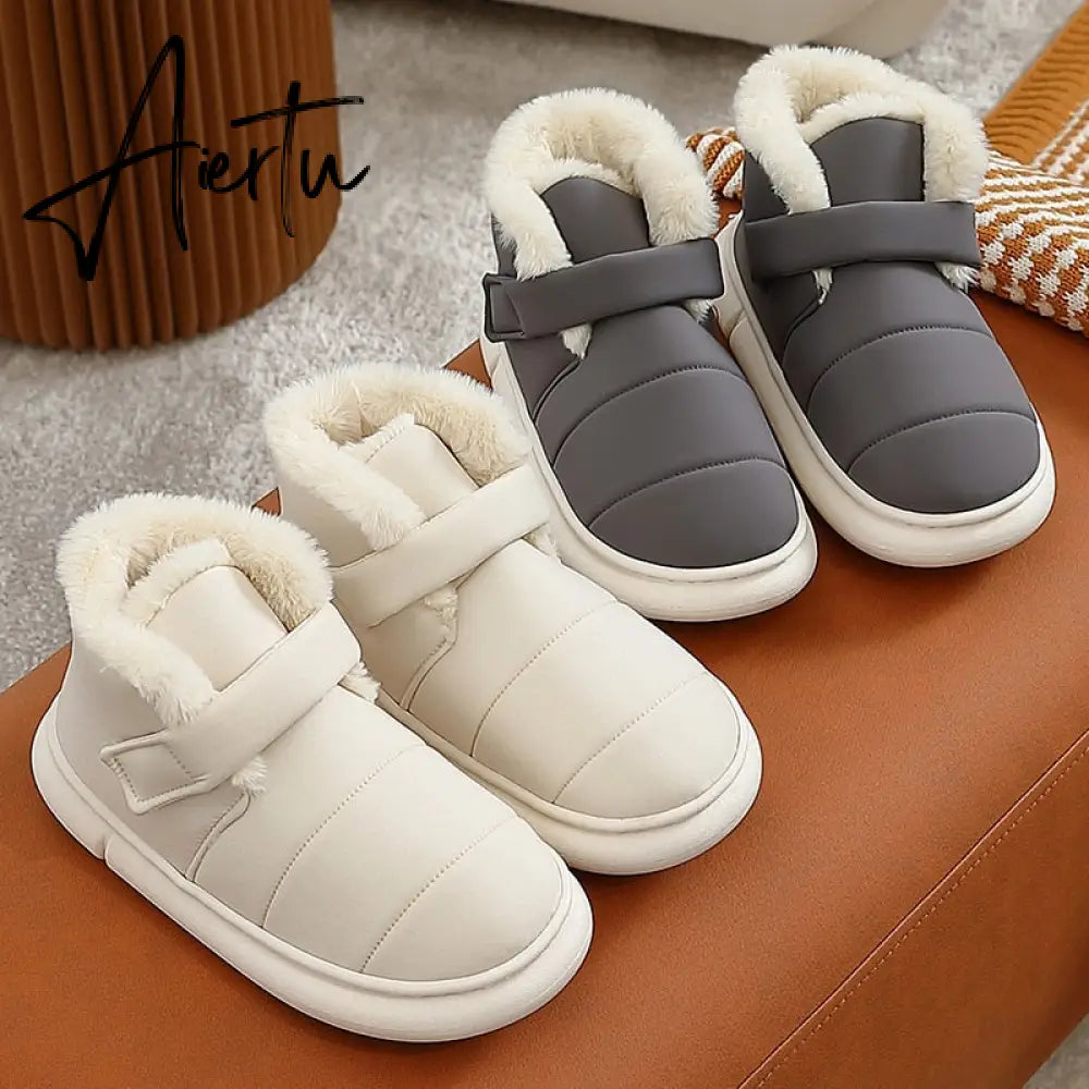 Aiertu Fashion Women's Boots Winter Cotton Shoes Woman New Couple Plush High-top Outdoor Down Fabric Warm Fur Ankle  for Ladies Aiertu