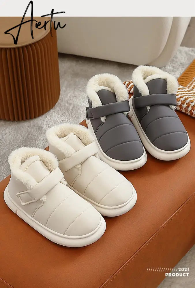 Aiertu Fashion Women's Boots Winter Cotton Shoes Woman New Couple Plush High-top Outdoor Down Fabric Warm Fur Ankle  for Ladies Aiertu