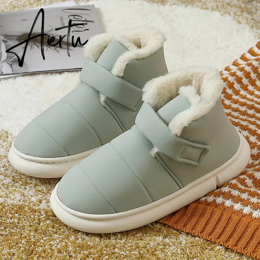 Aiertu Fashion Women's Boots Winter Cotton Shoes Woman New Couple Plush High-top Outdoor Down Fabric Warm Fur Ankle  for Ladies Aiertu