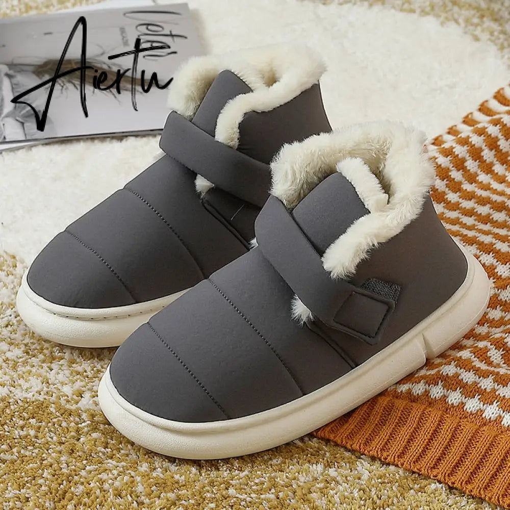 Aiertu Fashion Women's Boots Winter Cotton Shoes Woman New Couple Plush High-top Outdoor Down Fabric Warm Fur Ankle  for Ladies Aiertu