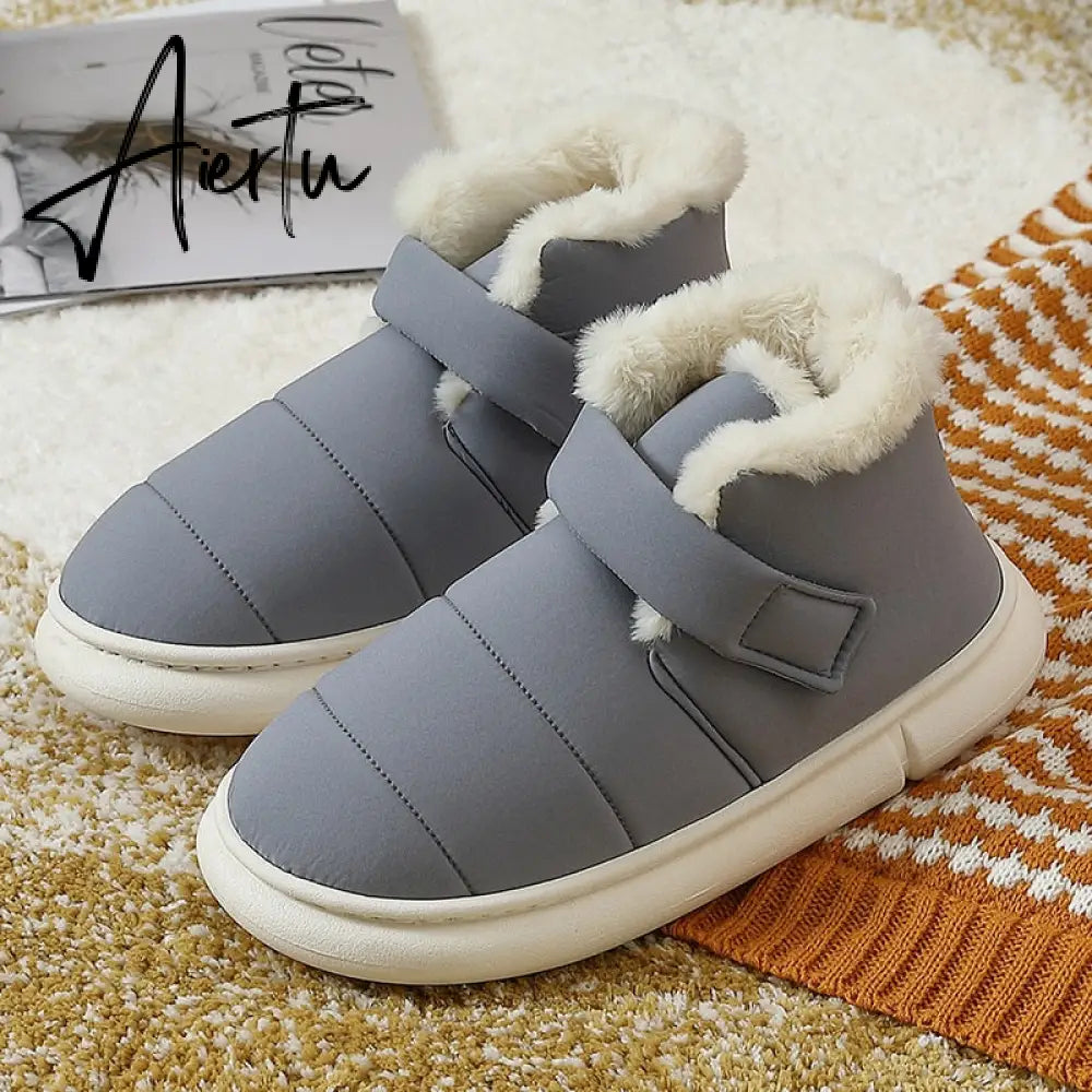 Aiertu Fashion Women's Boots Winter Cotton Shoes Woman New Couple Plush High-top Outdoor Down Fabric Warm Fur Ankle  for Ladies Aiertu