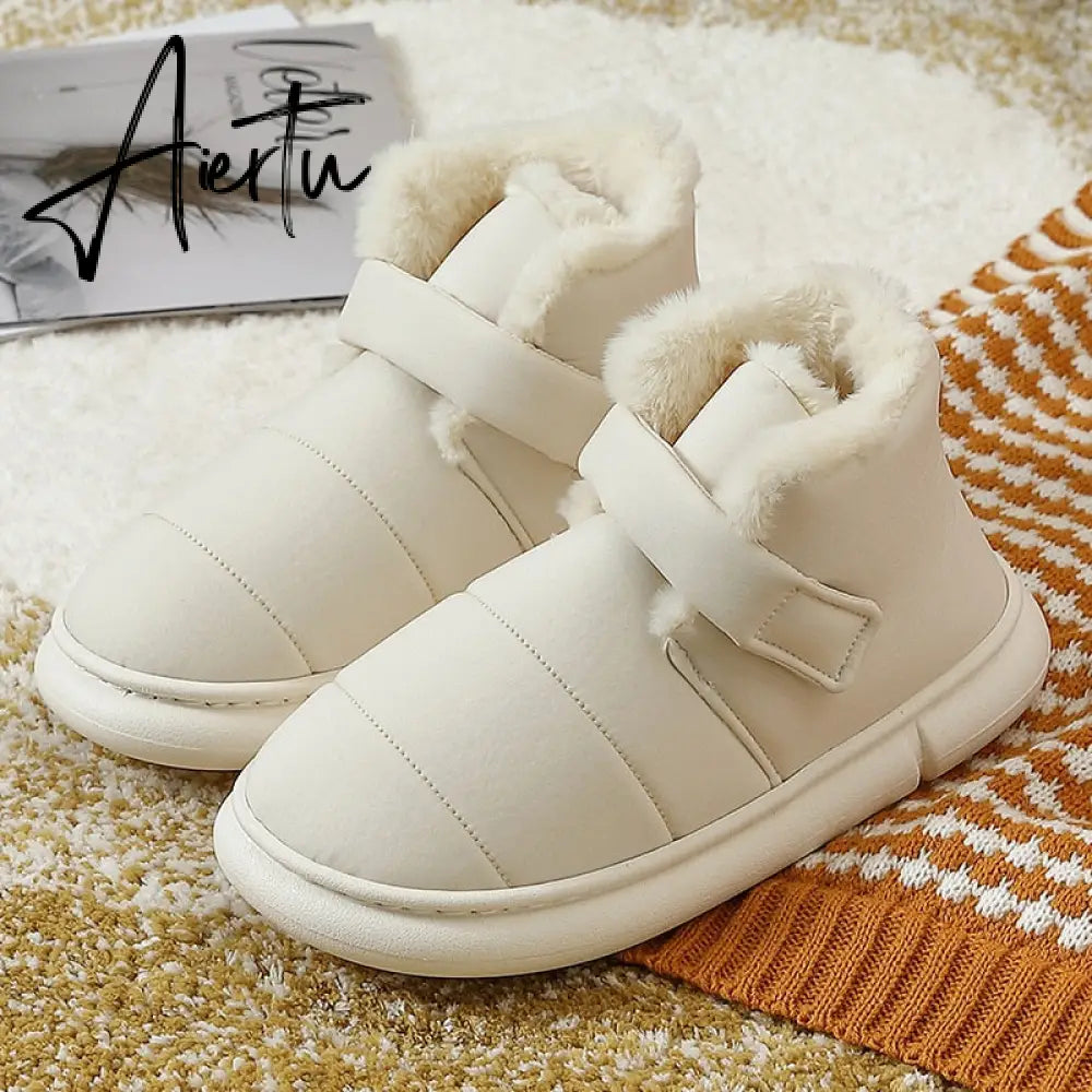 Aiertu Fashion Women's Boots Winter Cotton Shoes Woman New Couple Plush High-top Outdoor Down Fabric Warm Fur Ankle  for Ladies Aiertu