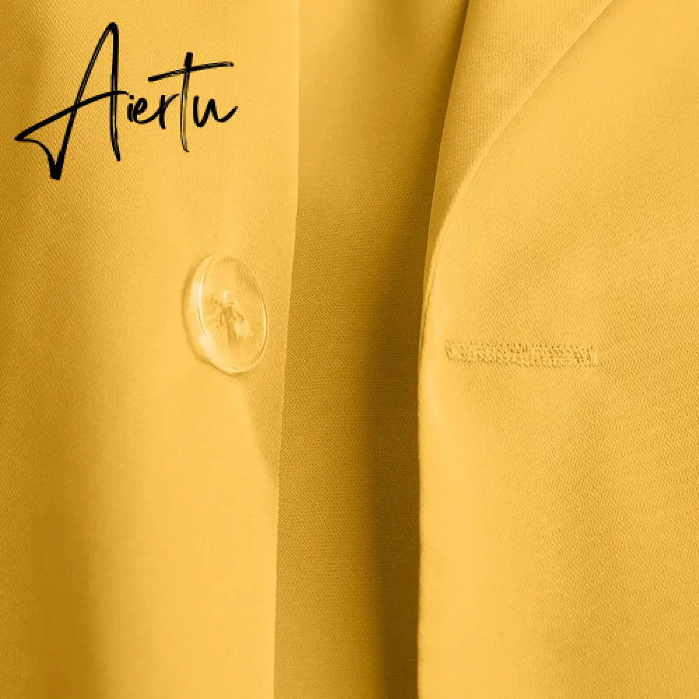 Aiertu Fashion Women's Business Suits Autumn OL Long Sleeve Blazer and High Waist Pants  Casual Solid Oversized Sreetwear Aiertu