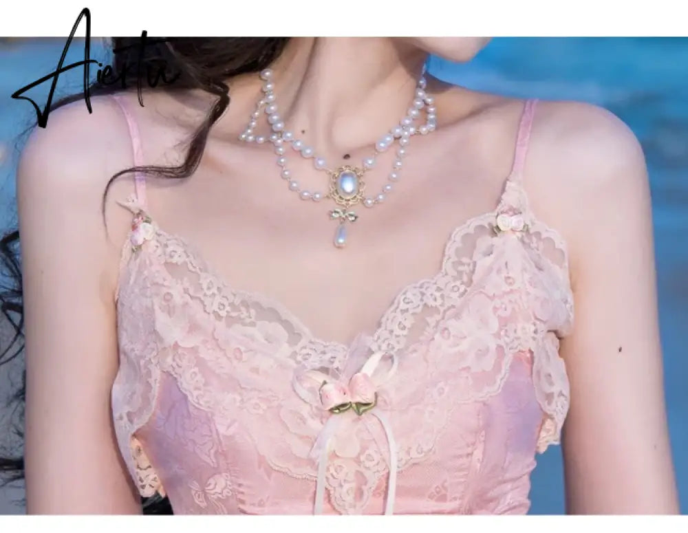 Aiertu France Vintage Sexy Dresses Women Elegant Party Midi Dresses Female Beach Patchwork High Waist Fashion Retro Dress Summer Aiertu