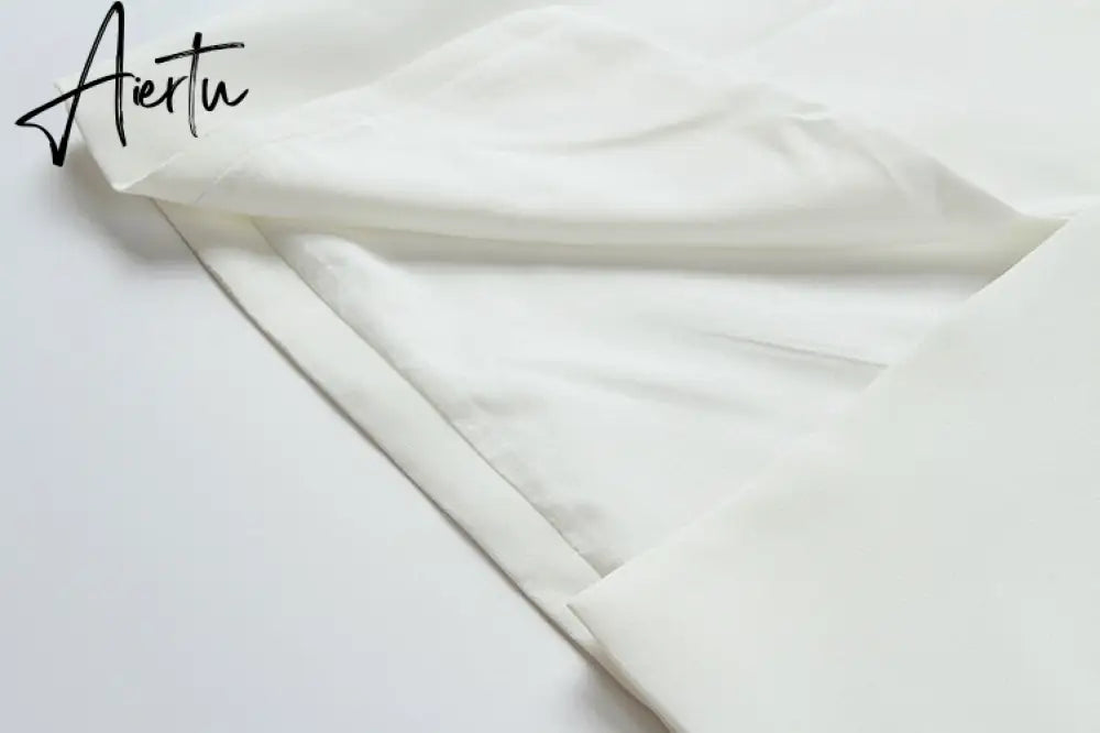Aiertu French Pearl Beaded Lady Backless Bow Tie Party White Dress  Summer V-neck Sleeveless Bodycon Pencil Dress Aiertu