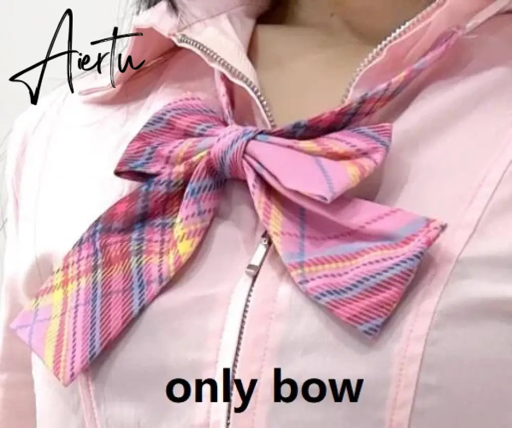 Aiertu Harajuku Kawaii Pink Plaid Skirts Preppy Style Girls Sexy JK Pleated Mini Skirts With Shorts Y2k Kawaii Women Skirts Aiertu