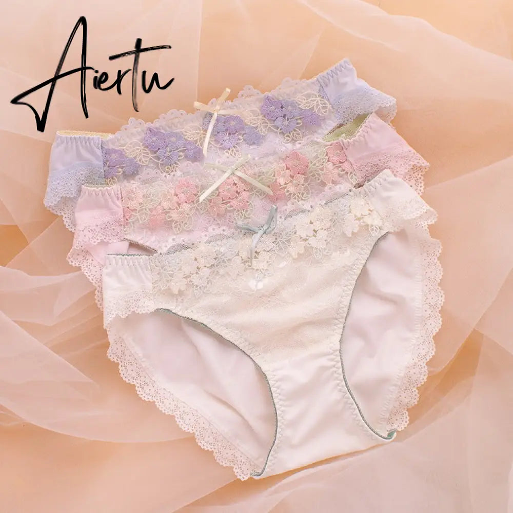 Aiertu Japanese Cute Sweet Push Up Bras For Women Plus Size Underwear Lingerie Intimates Embroidery Floral Flower Comfort Bra Bralette Aiertu