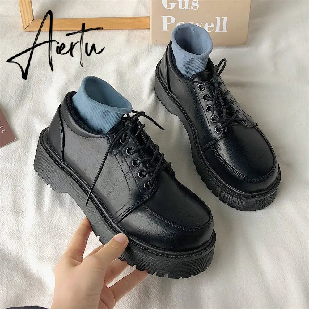 Aiertu  Japanese School Uniform shoes Jk Student Shoes Girls Women Kawaii Lolita Soft Girl Round Toe lolita Platform Mary Jane Shoes Aiertu