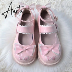 Aiertu Kaweii Lolita Shoes Sweet Summer Mary Janes Woman Flats Patchwork Japanese Style Fashion Cute Party Jk Shoes for Girls Aiertu