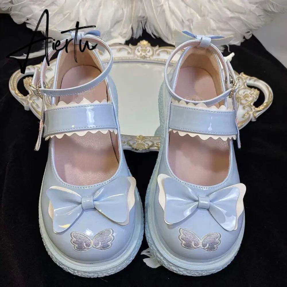 Aiertu Kaweii Lolita Shoes Sweet Summer Mary Janes Woman Flats Patchwork Japanese Style Fashion Cute Party Jk Shoes for Girls Aiertu