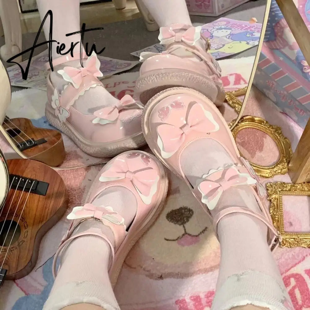 Aiertu Kaweii Lolita Shoes Sweet Summer Mary Janes Woman Flats Patchwork Japanese Style Fashion Cute Party Jk Shoes for Girls Aiertu