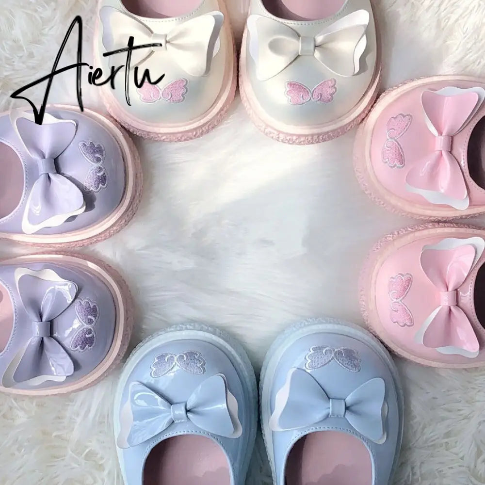Aiertu Kaweii Lolita Shoes Sweet Summer Mary Janes Woman Flats Patchwork Japanese Style Fashion Cute Party Jk Shoes for Girls Aiertu