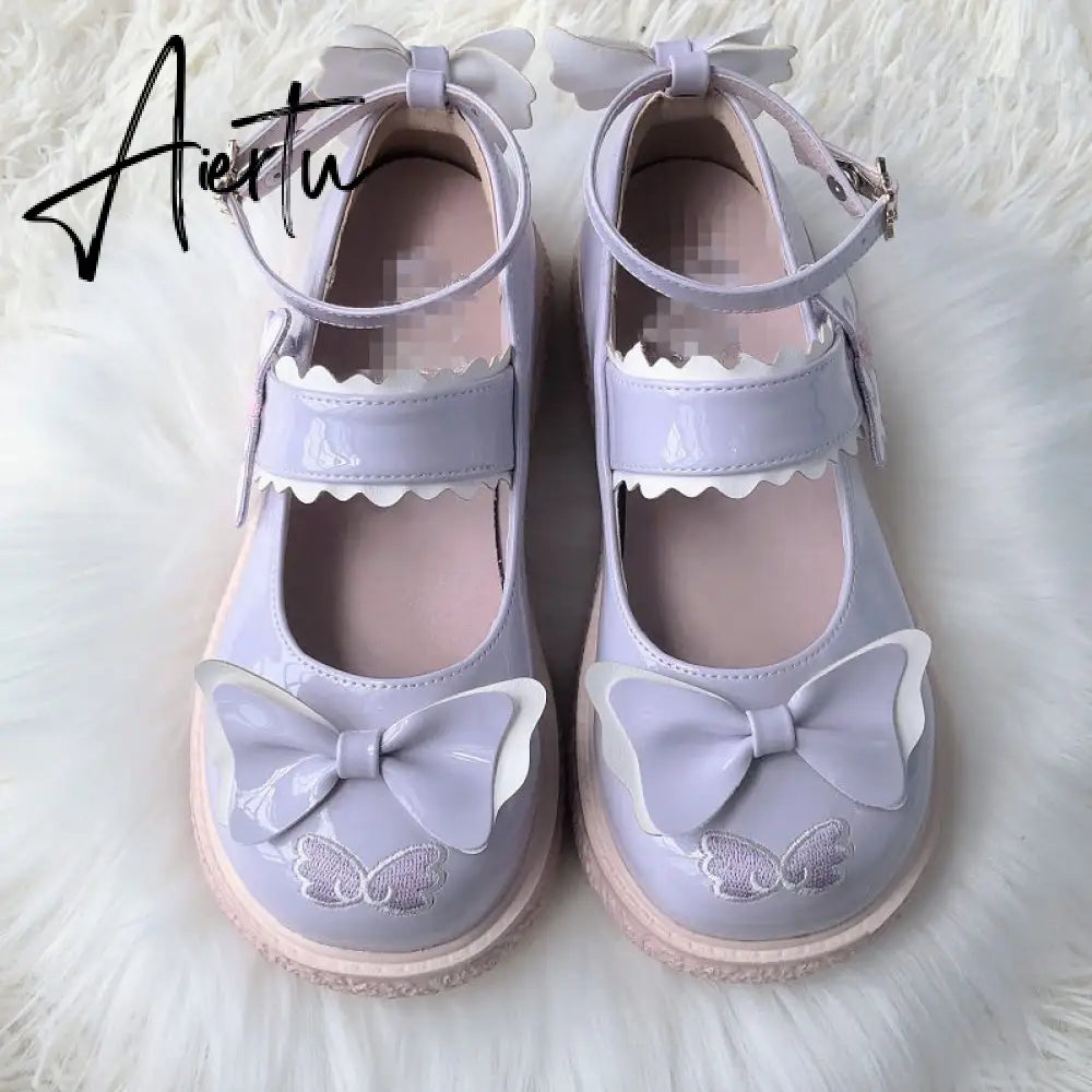 Aiertu Kaweii Lolita Shoes Sweet Summer Mary Janes Woman Flats Patchwork Japanese Style Fashion Cute Party Jk Shoes for Girls Aiertu