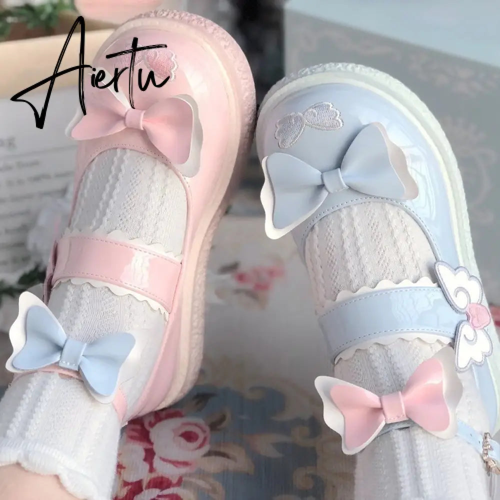 Aiertu Kaweii Lolita Shoes Sweet Summer Mary Janes Woman Flats Patchwork Japanese Style Fashion Cute Party Jk Shoes for Girls Aiertu