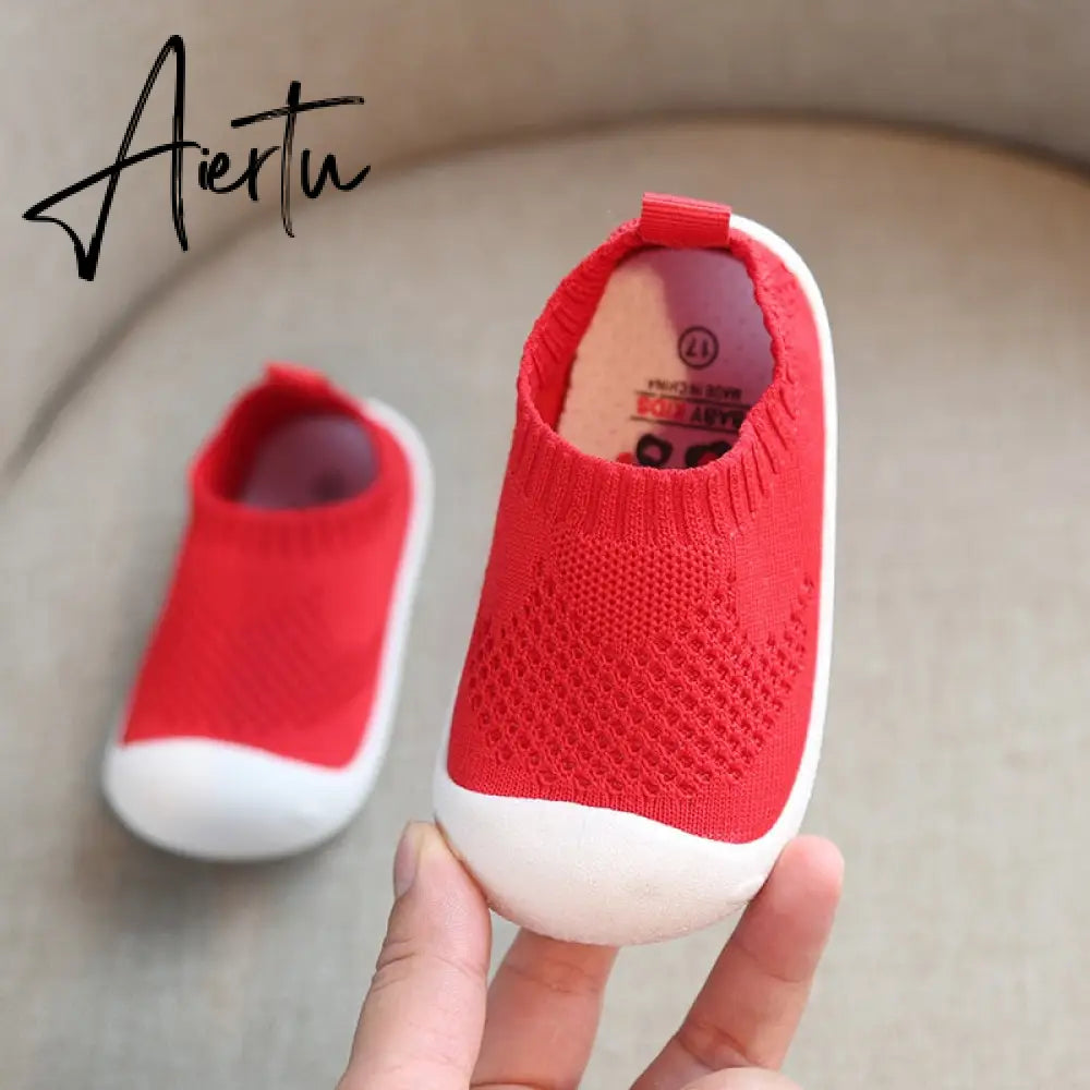 Aiertu Kid Baby First Walkers Shoes Breathable Infant Toddler Shoes Girls Boy Casual Mesh Shoes Soft Bottom Comfortable Non-slip Shoes Aiertu
