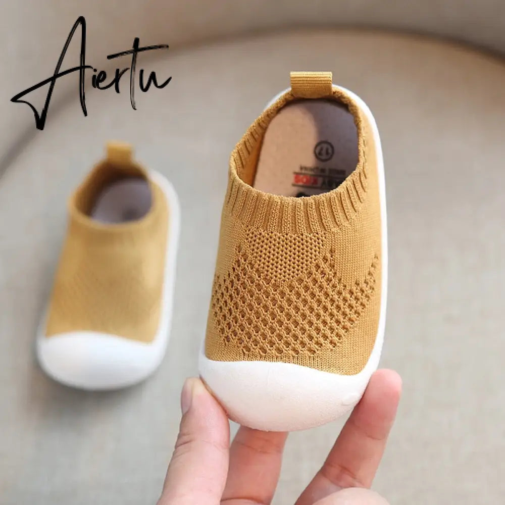 Aiertu Kid Baby First Walkers Shoes Breathable Infant Toddler Shoes Girls Boy Casual Mesh Shoes Soft Bottom Comfortable Non-slip Shoes Aiertu