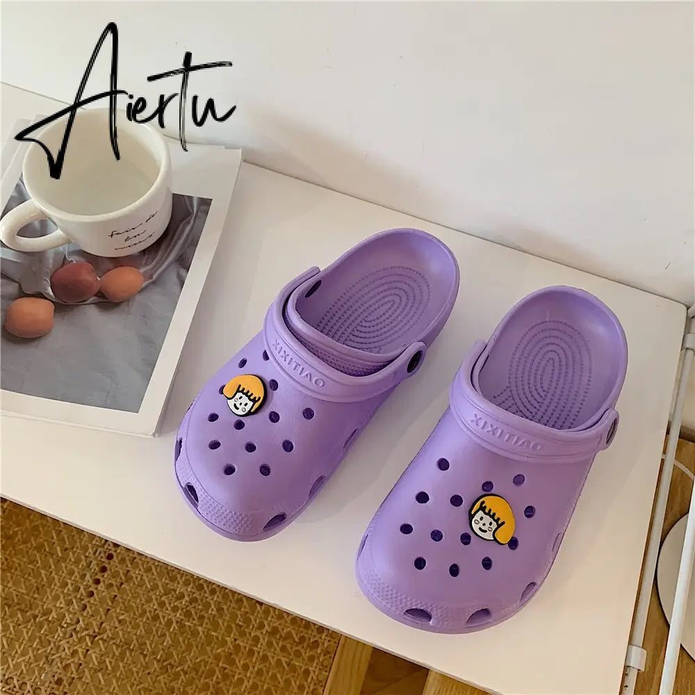 Aiertu Korean Women Casual Garden Clogs Waterproof Shoes Beach Platform Slippers For Woman Personalized Sandals Streetwear Shoes Aiertu