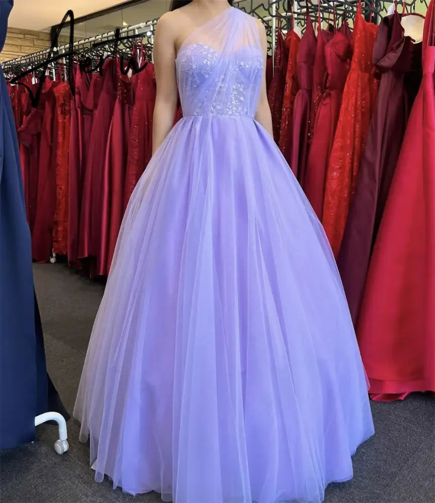Aiertu  Lavender Purple Prom Dresses Glitter Beaded Bride Wedding Dress A-shaped Evening Dresses Party Dress Aiertu