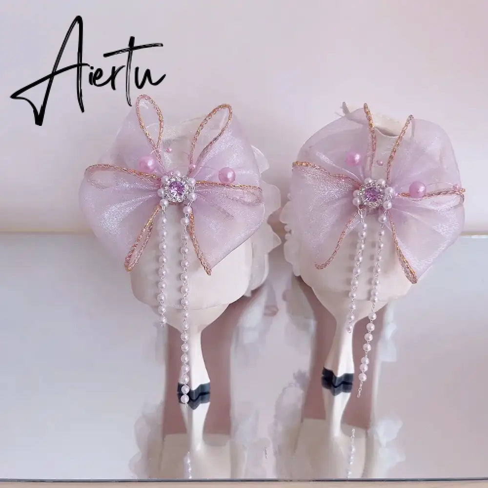 Aiertu Lolit Shoes for Women Ladies Party Shoes Luxury Designer Elegant Woman Shoe French Wedding Shoes Bride Bar Mitzvah Gift Aiertu