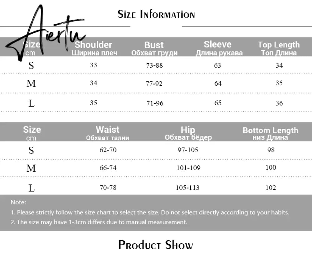 Aiertu Long Sleeve Patchwork Turtleneck Tashirt Top Pants 2 Pieces Set Autumn Winter Women Casual Tracksuit Aiertu