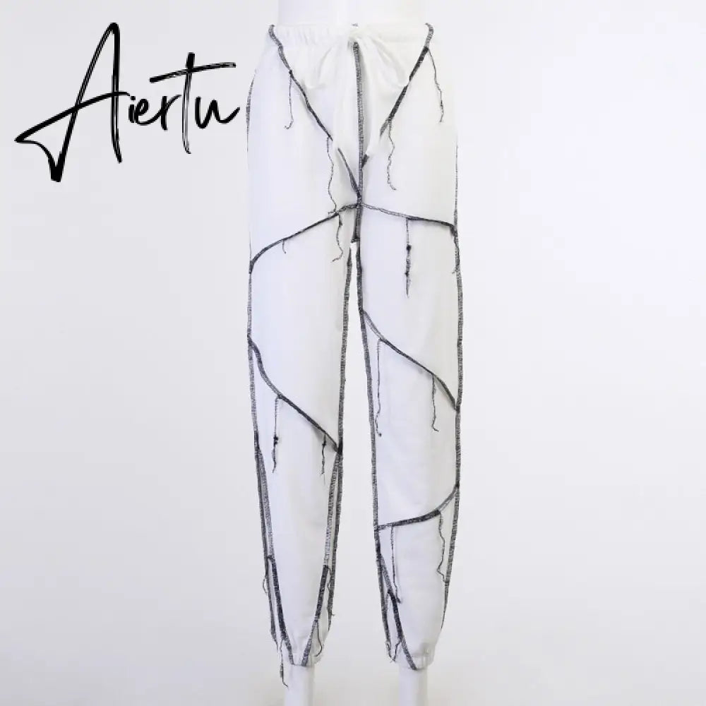 Aiertu Long Sleeve Patchwork Turtleneck Tashirt Top Pants 2 Pieces Set Autumn Winter Women Casual Tracksuit Aiertu