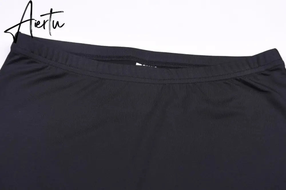 Aiertu  Long Sleeve Zipper High Neck Elastic Sexy Crop Tops Shorts 2-Pieces Summer Autumn Women Fashion Casual Sports Sets Aiertu
