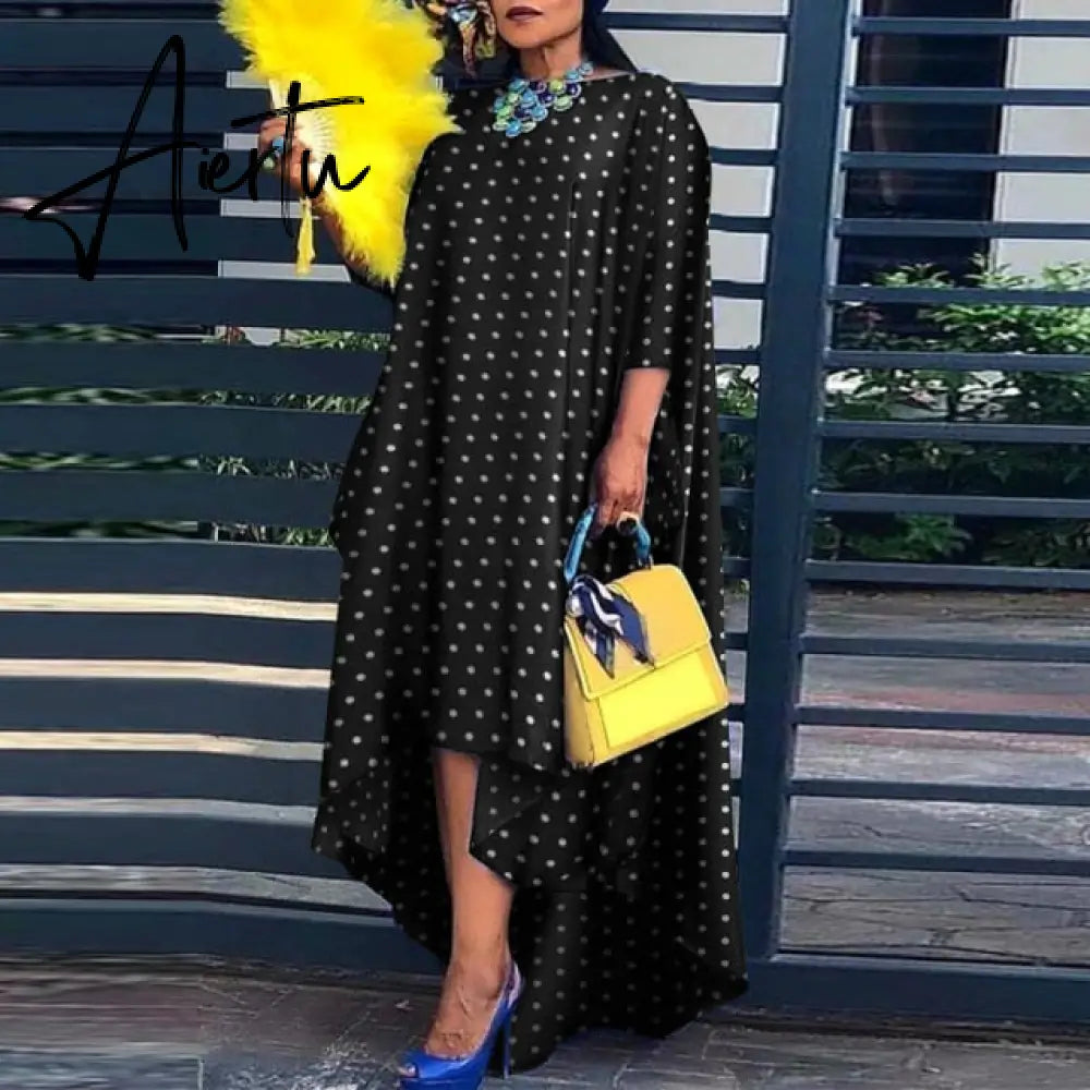 Aiertu Loose Dress Elegant Women Bohemian Sundress Lapel Neck Dress  Vestidos Elegant Sundress Robe Femme Aiertu