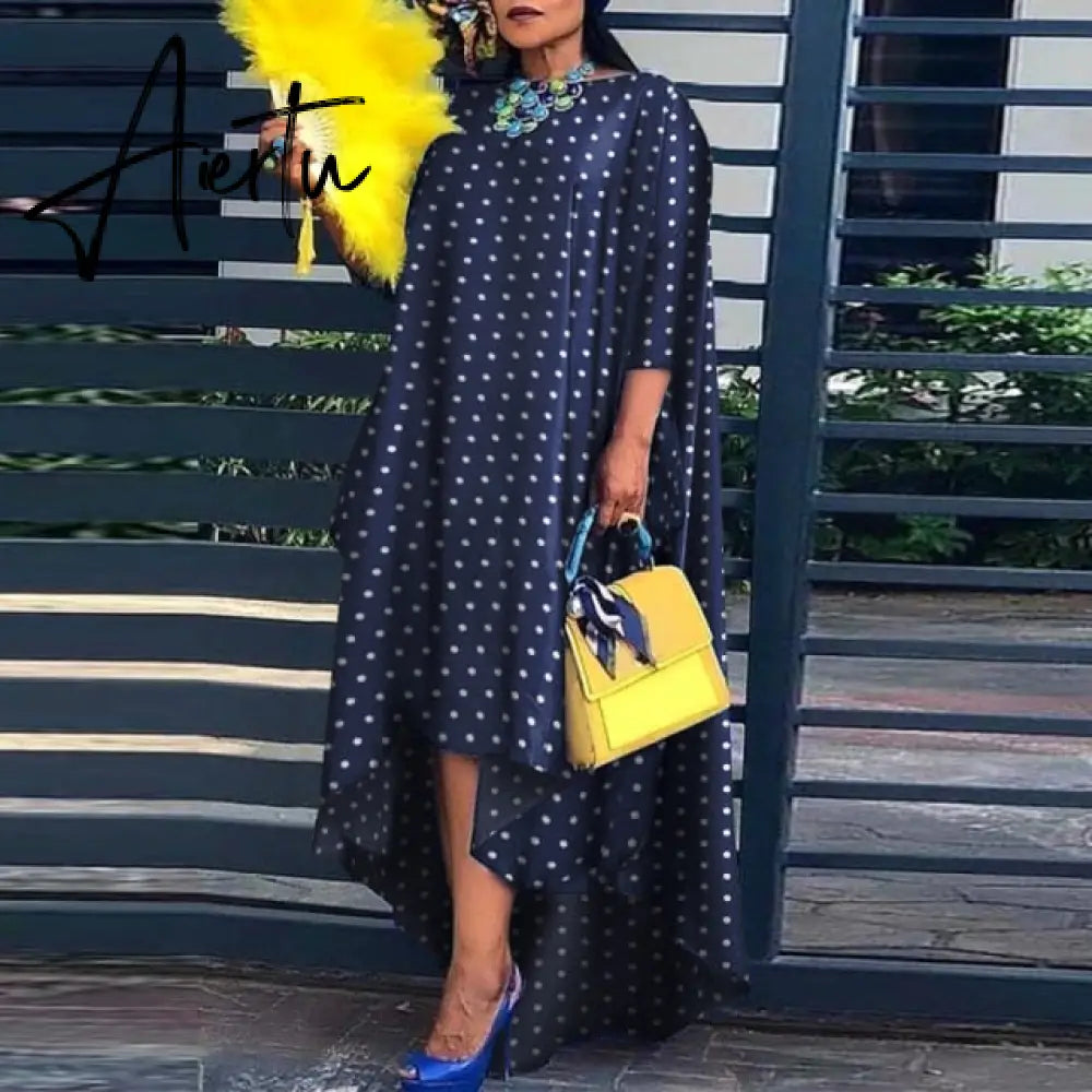 Aiertu Loose Dress Elegant Women Bohemian Sundress Lapel Neck Dress  Vestidos Elegant Sundress Robe Femme Aiertu