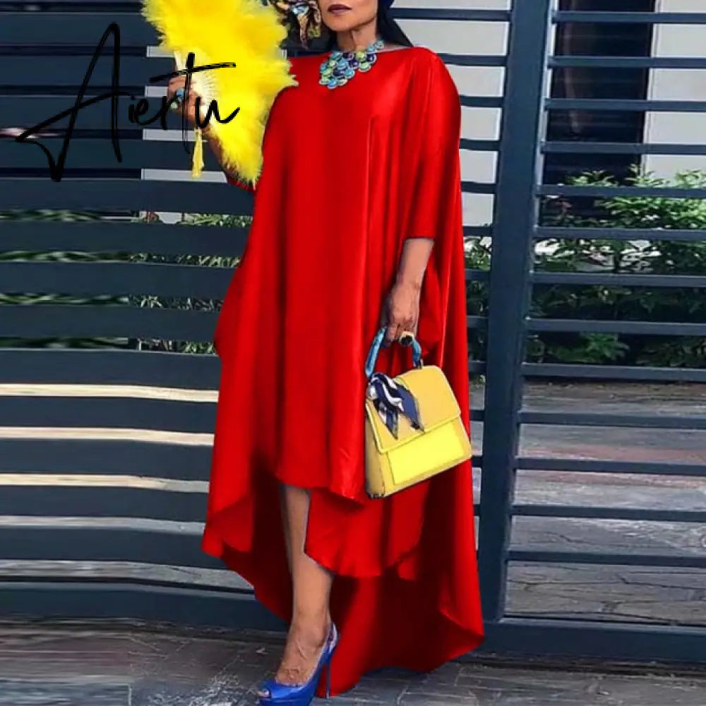 Aiertu Loose Dress Elegant Women Bohemian Sundress Lapel Neck Dress  Vestidos Elegant Sundress Robe Femme Aiertu