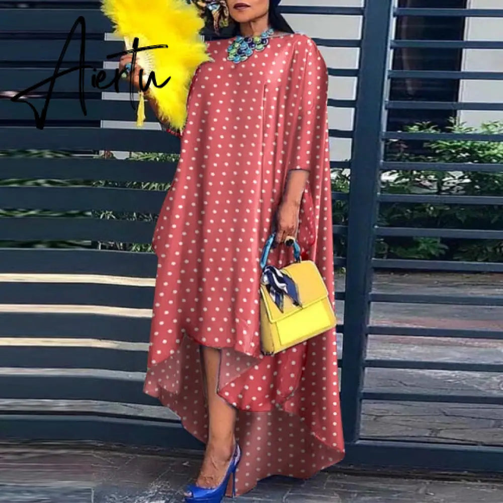 Aiertu Loose Dress Elegant Women Bohemian Sundress Lapel Neck Dress  Vestidos Elegant Sundress Robe Femme Aiertu